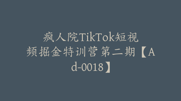 疯人院TikTok短视频掘金特训营第二期【Ad-0018】