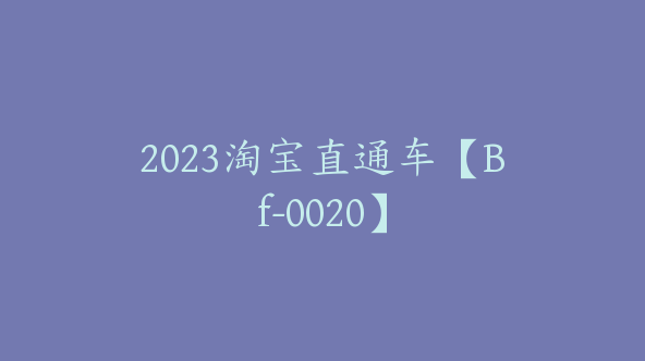 2023淘宝直通车【Bf-0020】