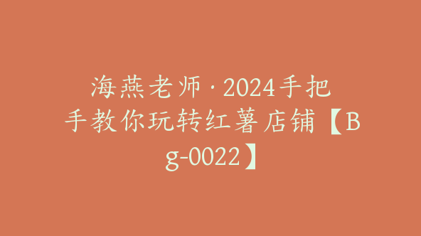 海燕老师·2024手把手教你玩转红薯店铺【Bg-0022】