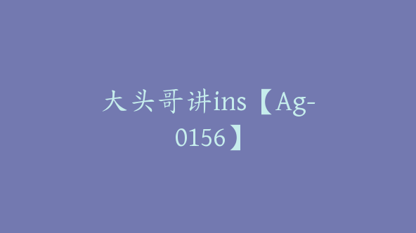 大头哥讲ins【Ag-0156】